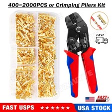 400 2000x Non-Insulated Gold U-Shape Wire Crimp Terminals Copper Ring Connectors