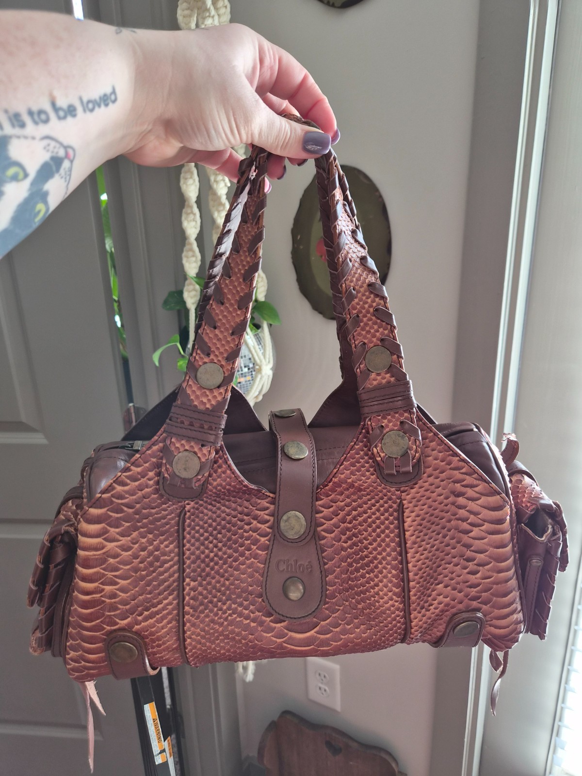 Vintage Chloe Silverado Python Shoulder Bag - image 1