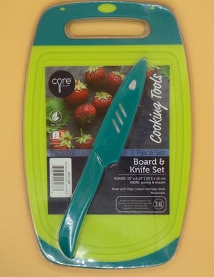 Core Kitchen Poly Bar Cutting Board and Knife Set a reversible 10 x 6.25 Board