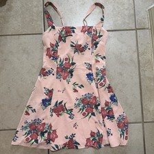NWoT Abercrombie & Fitch Fit & Flare Floral Pink Sleeveless Dress Small