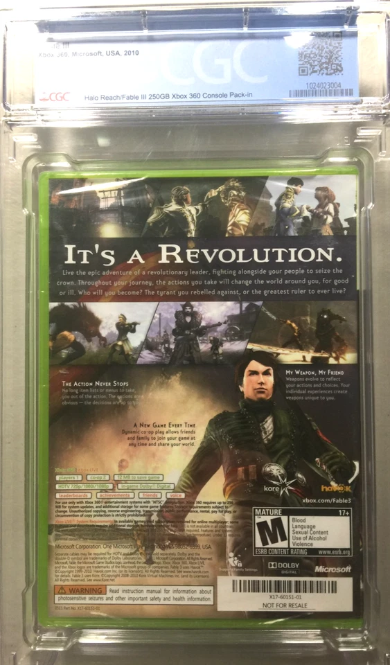 Fable III 3 Xbox 360 CGC Graded 9.4 New Sealed Sexy Lionhead & Microsoft Studios - Image 3 of 4