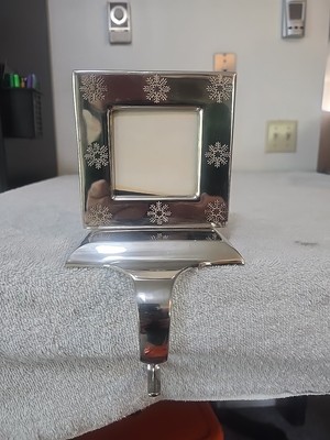 3x3 Picture Frame With Hook/stocking Holder  - Snowflakes, Christmas