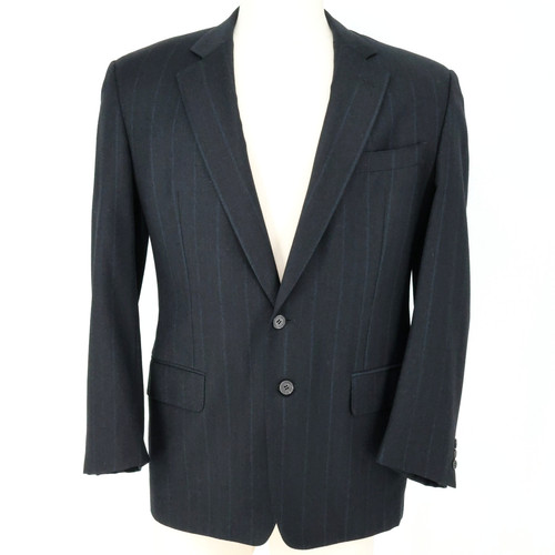 Ermenegildo Zegna, Cappotto sportivo Ermenegildo Zegna uomo 42R nero righe lana cashmere giacca vintage