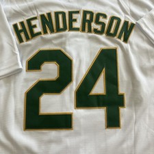 Rickey Henderson Oakland A's White Home Baseball Men’s Large Jersey MLB Nike