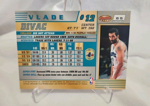 1996-1997 Bowman Best Vlade Divac Refractor HOF - Picture 2 of 2