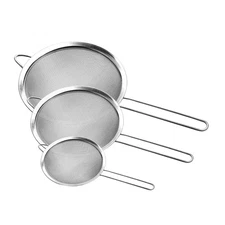 Supercenter Fine Mesh Strainer, Stainless Steel Fine Mesh Sieve, Set of 3 Sma...