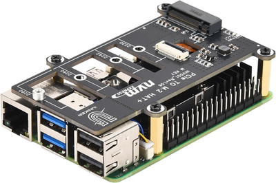 PCIe M.2 HAT+ for Raspberry Pi 5, NVMe SSD PIP PCIe Peripheral Board With Extra 