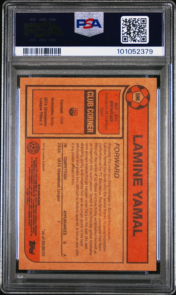 PSA 10 Lamine Yamal 2023 Topps Living Set #596 Barcelona Rookie Card - Image 2 of 3