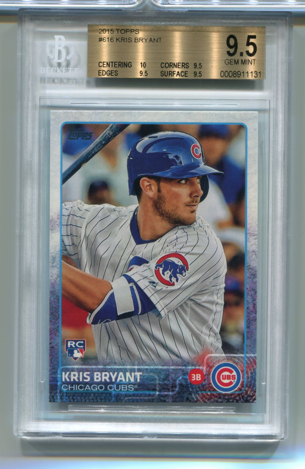 Kris Bryant Topps 2015 Series 2 Rookie Card BGS 9.5 Gem Mint Chicago Cubs #616