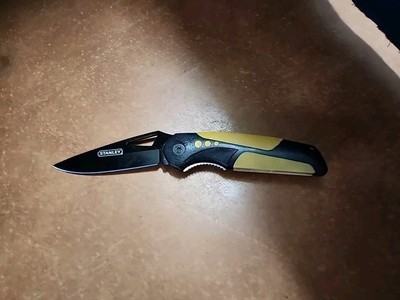 Vtg Stanley SL0072 Single Blade Folding Pocket Knife W/ Belt Clip