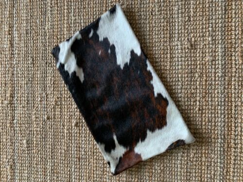 Tricolor Cowhide Pillow Cover / 19x11.5" Natural Cowhide Pillow Cover- Lumbar - Picture 4 of 6