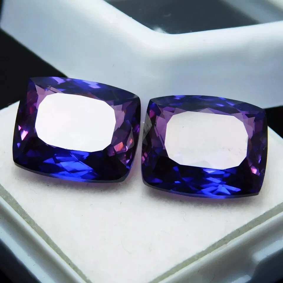 Extremely Natural PURPLE Tanzanite 16 Ct Cushion CERTIFIED Loose Gemstone - Image 3 of 4