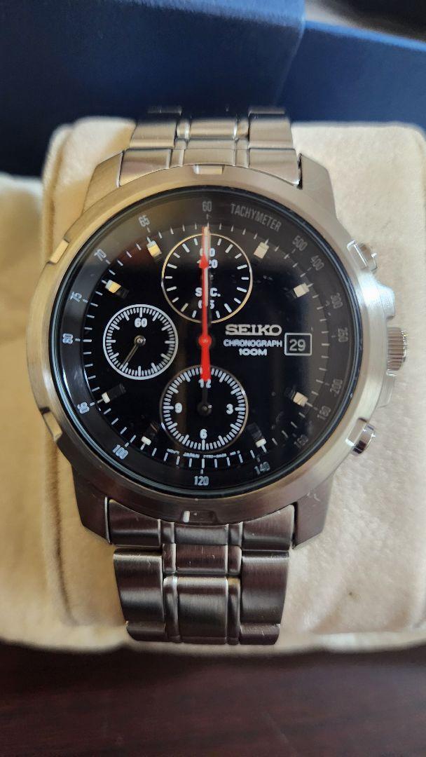Seiko Chronograph 7T92-0BF0 Date Black Silver St.Steel 100M Seiko Chronograph 7T92-0BF0 Date Black Silver St.Steel 100M