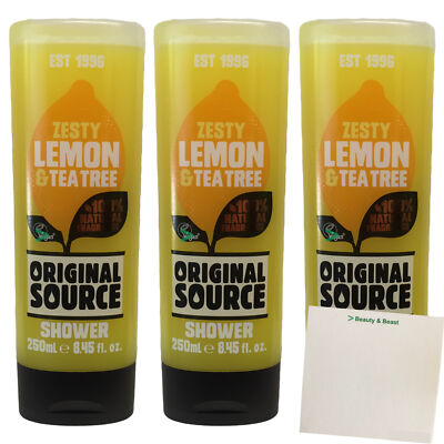 Original Source Zesty Lemon & Tea Tree Duschgel 3er Pack (3x250ml Flasche) + usy