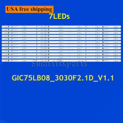 12Pcs LED Strips For TCL 75S421 75S423 75S425 76EP660X1 GIC75LB08_3030F2.1D_V1.1