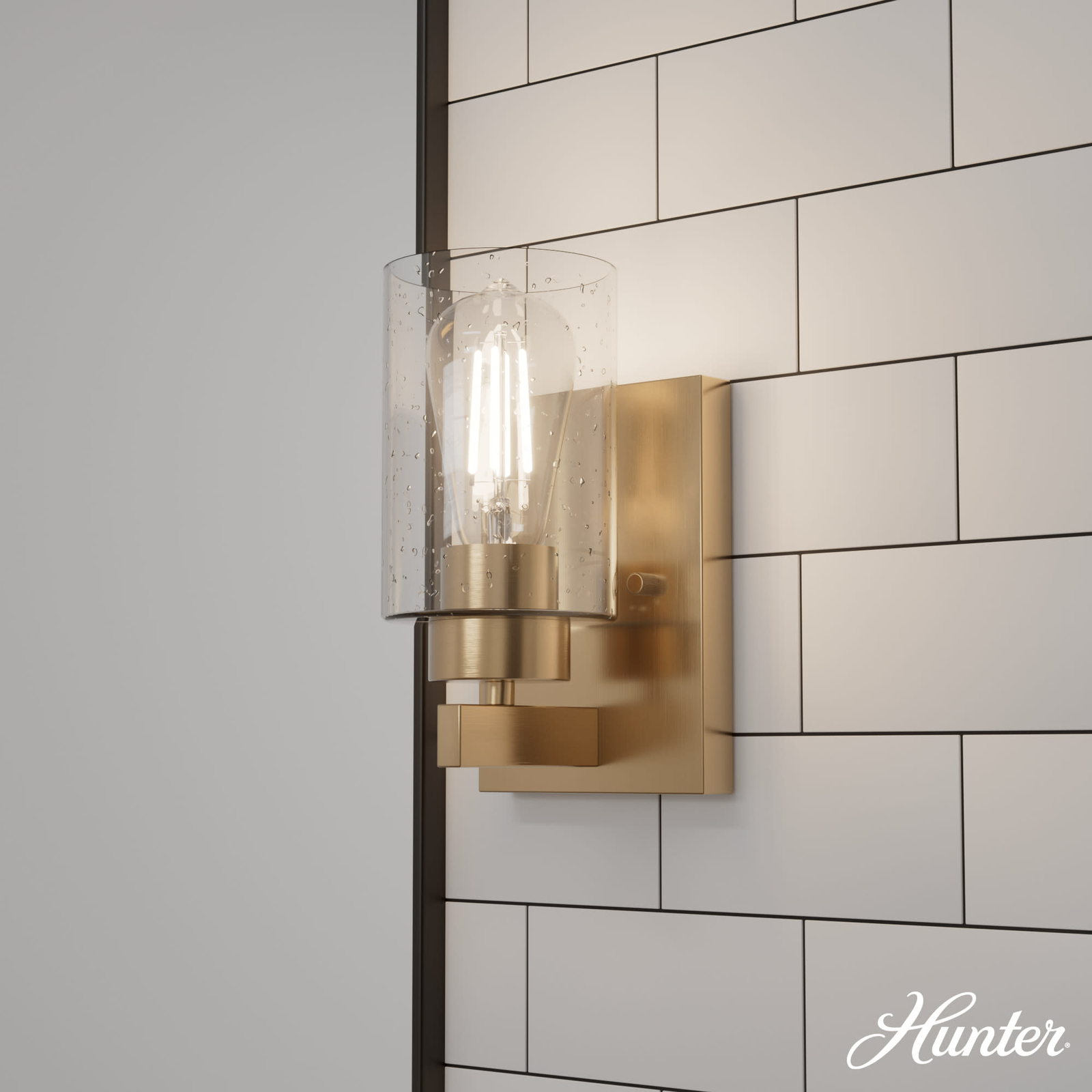Hunter 13072 Hartland 9" Tall Wall Sconce - Alturas Gold | eBay