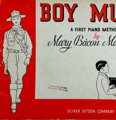 1938 Boy Music Piano Music Mary Bacon Mason Antique Music Instruction B82