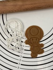 Cortador y molde de galletas de sapo de Super Mario Bros producido por arte de cocina en 3D