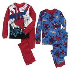 Marvel Spider-Man 4 PC Long Sleeve Tight Fit Cotton Pajama Set Boy Size 6