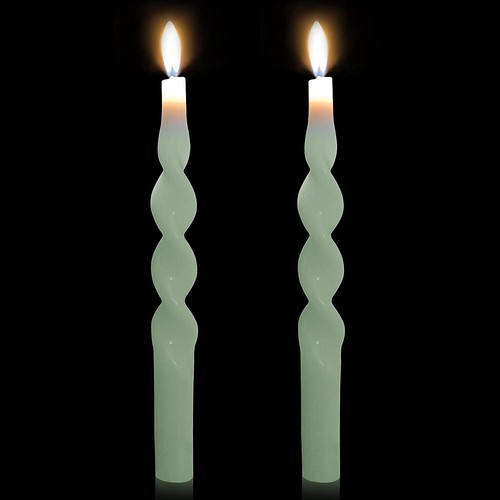 Taper Dinner Candles Sticks Dripless Unscented Spiral Candle Candlesticks Decor - Picture 35 of 38