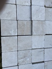 Terrassenplatten 40 Qm  Marmor  20x20 Beige S&auml;gerauh Kanten Getrommelt