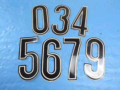 Vintage BMX / Motocross Rennen Nummernschild Aufkleber Decals 6'' schwarz Nr. 9 NOS 80er Jahre