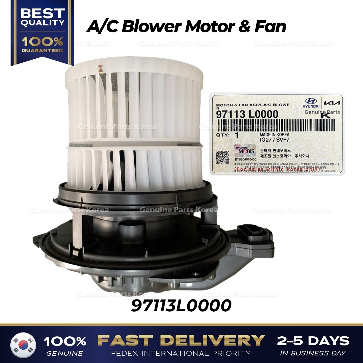 ⭐Genuine⭐ A/C Blower Motor Fan 97113L0000 for Hyundai Sonata