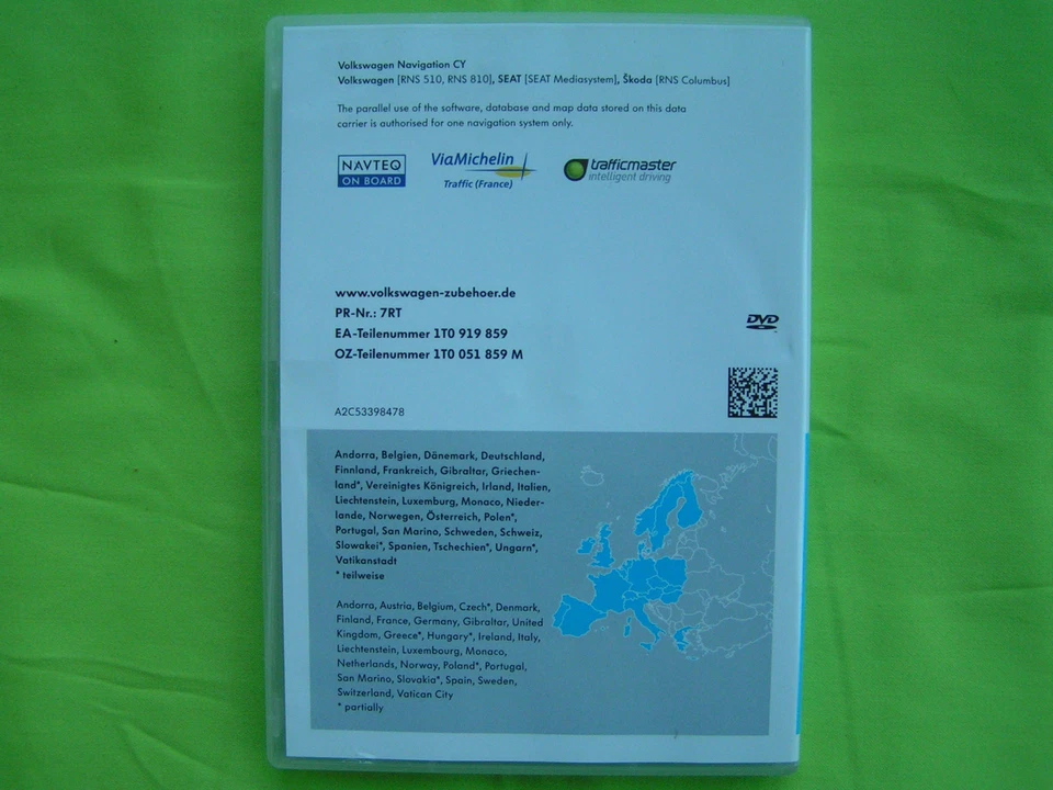 DVD NAVIGATION CY WEST EUROPA 2009 V6.1 VW RNS 510 810 GOLF 5 CADDY TOURAN SKODA - Bild 2 von 4