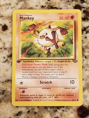 Mankey 55/64 Pokemon Card Jungle 1st Edition | eBay