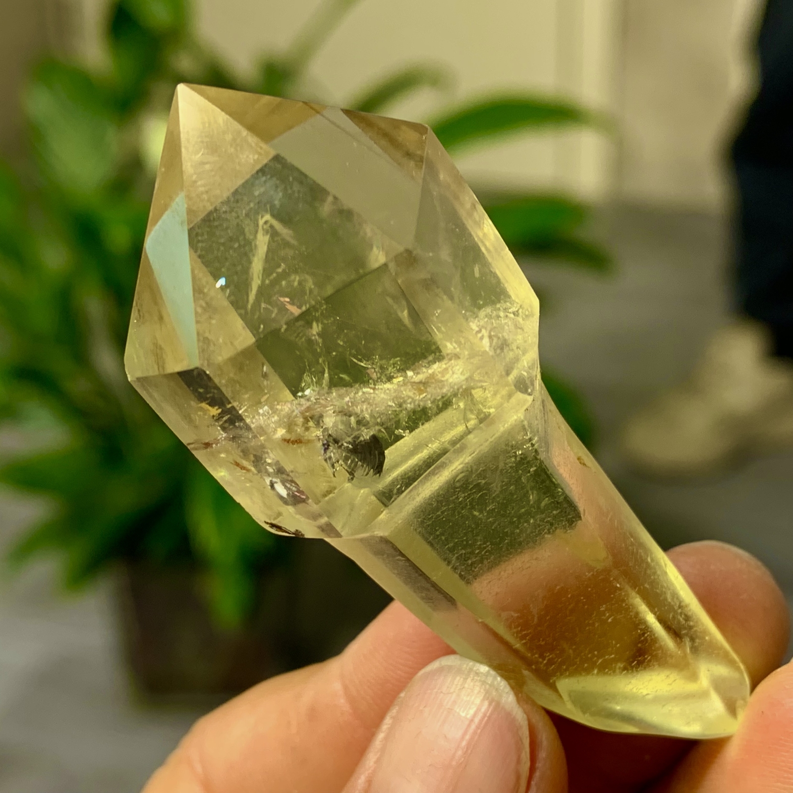 33G Natural Citrine Quartz Obelisk Crystal Double Point Wand Reiki Healing Gem