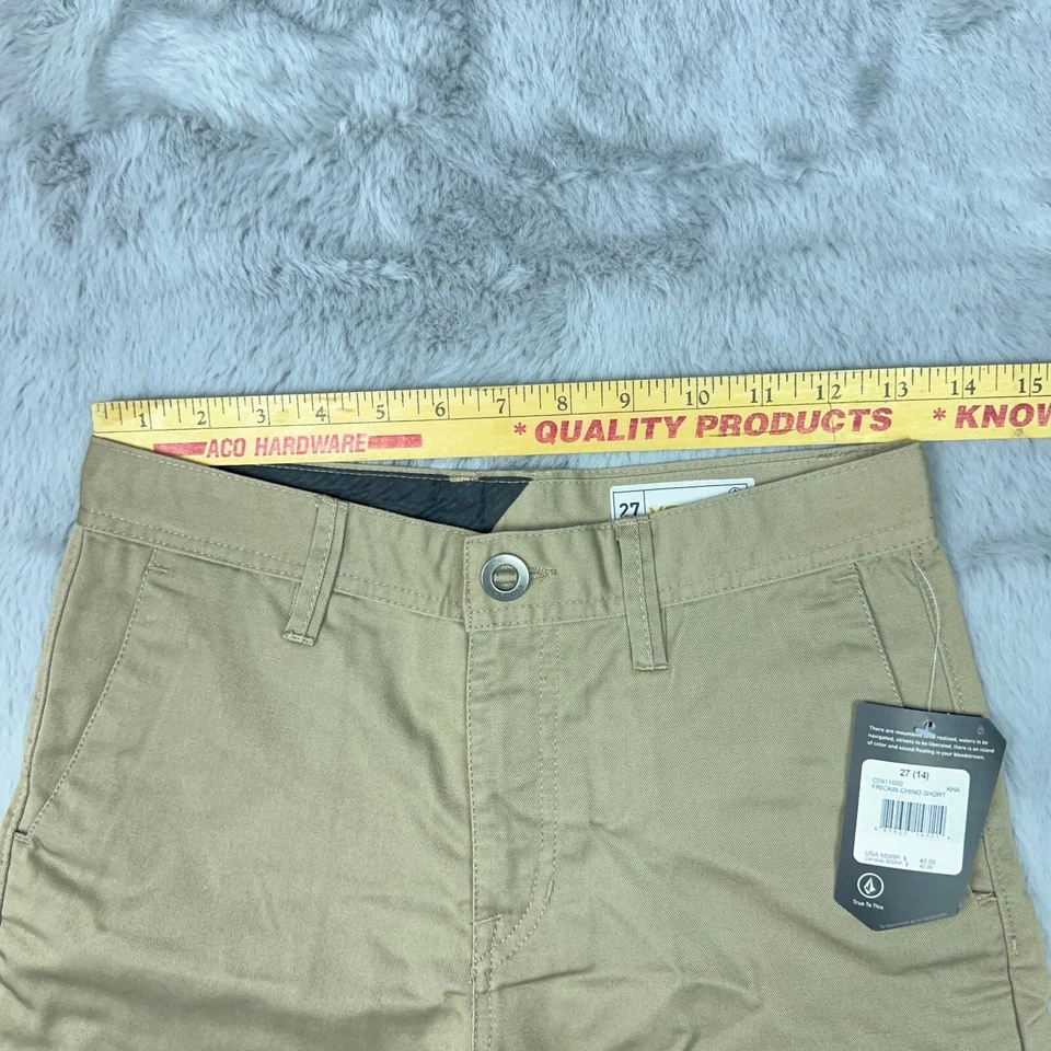 Pantalones Cortos Volcom Niños 27/14 Beige Fricken Chino Calce Relajado Foto 2 de 4