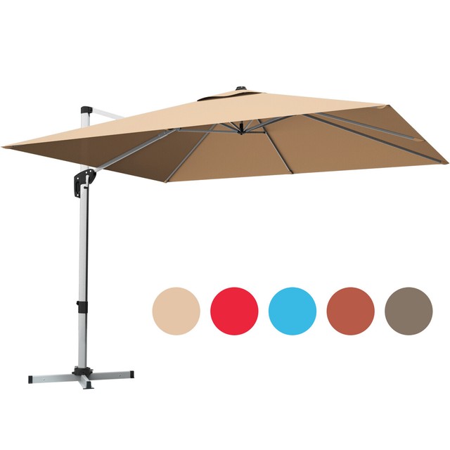 10ft Square Patio Offset Cantilever Umbrella 360 Rotation 7 Position Tilt For Sale Online