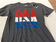 NWT Adidas cotton blend T, gray, men's M, The Go To T, USA soccer