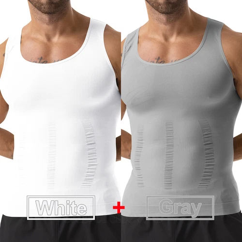 Herren Body Shaper Schlankmacher Shirt Kompression Weste Slim Shapewear Tank Top Girgle - Bild 31 von 46