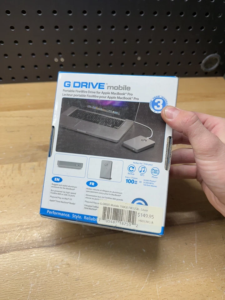 (A) Portable USB Drive for Apple MacBook G Drive Tech Mobile 750GB 5400rpm USB - Image 3 of 4