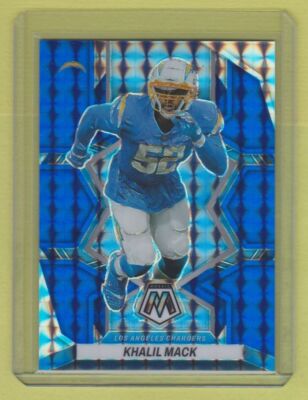 2022 Panini Mosaic Blue Prizm Khalil Mack #52/99 Chargers JERSEY NUMBER