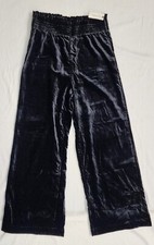 120 Anthropologie Maeve Women's Wide-Leg Pants VELVET- Black, LARGE NWT