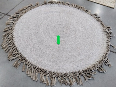 BEIGE 5' X 5' Round Broken Thread Rug, Reduced Price 1172727130 SAH490A-5R