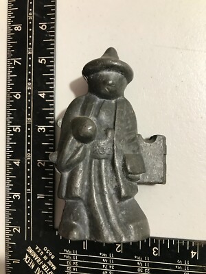 Antique S & Co Pewter Ice Cream Mold #202 Mikado Man w/ Lantern (Oriental)