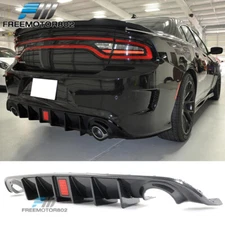 For 15-23 Dodge Charger IKON V4 Carbon Fiber Print Rear Diffuser w/ Signal Light