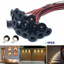 10/20pcs 1W Recessed LED Ceiling Downlight Lamp Spotlight DC12V Waterproof Black