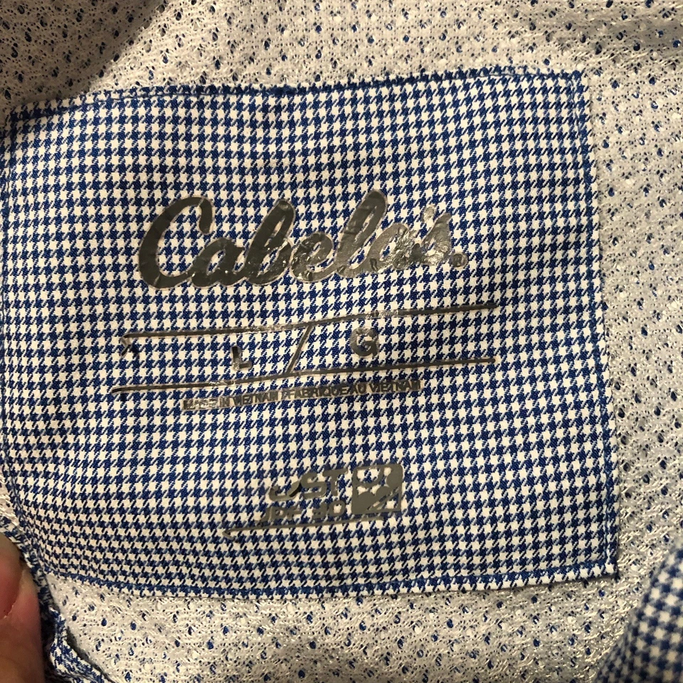 Cabelas Shirt Men’s L Blue Guidewear Fishing Outdoors Vented UPF 50 - Image 3 of 4