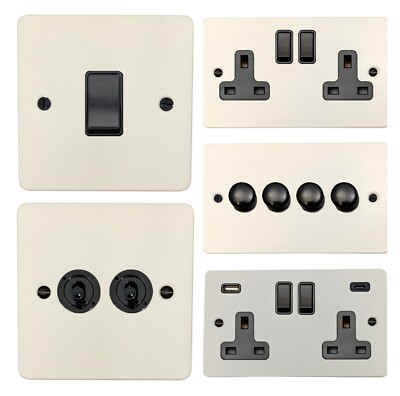 G&H Flachplatte matt weiß FWB Lichtschalter, Steckdosen, USB, Dimmer, Kippschalter
