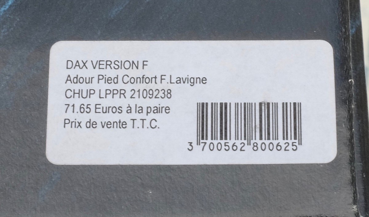 Chaussures Adour Chup Dax - Taille 36 - Noir - Neuf - Version F