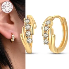 KUNSIR 925 Sterling Silver Simple Tiny Gold Hoop Earrings For Women Jewelry Gift