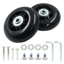 2 Pack 75mm x 24mm Suitcase Replacement Wheels Lnline Skate Wheels Travel Bag...