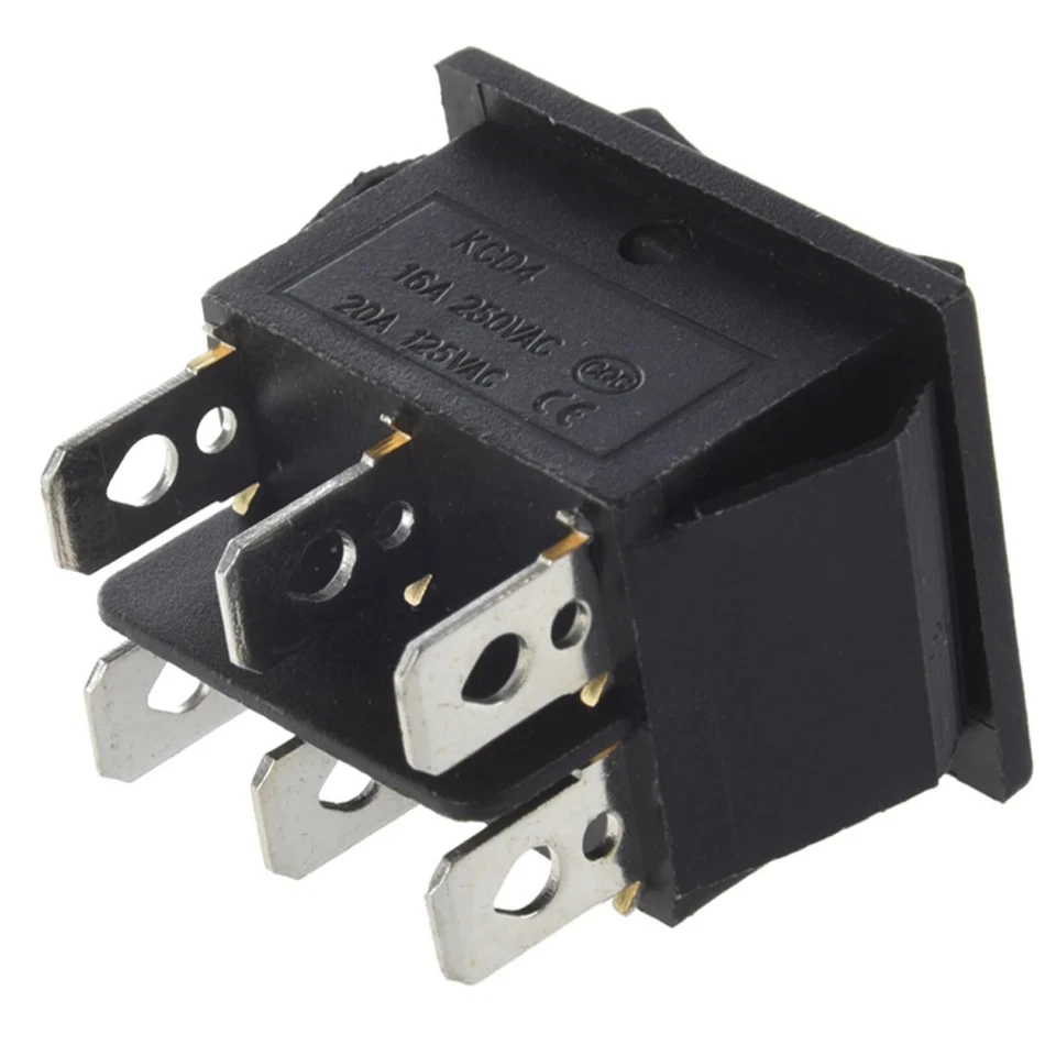 INTERRUTTORE A BILANCIERE MOMENTANEO DA INCASSO 6 PIN ON-OFF-ON 220V 2P2T DPDT - Image 4 of 4