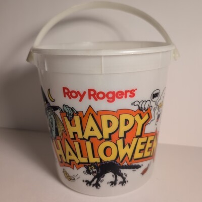 Roy Rogers Happy Halloween Bucket Pail 1994 Glow In The Dark HARDEE'S Berry