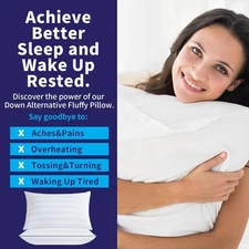 Queen Size Bed Pillows Set of 2 - Premium Down Alternative Cooling Pillows for S