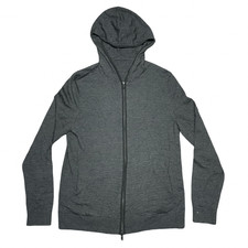 Vince Men's Small Cobalt Gray Lightweight Merino Wool Pullover Hoodie Sweater